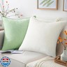 decorUhome Christmas Couch Throw Pillow Covers 16x16 Set of 2, Decorative Soft Euro Velvet Neutral Chenille Pillow Covers with Elegant Design for Sofa Bed Living Room Home Decor, Cream White