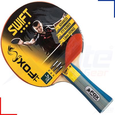 Fox TT Swift 4 Star Table Tennis Bat Flared Handle ITTF Rubber