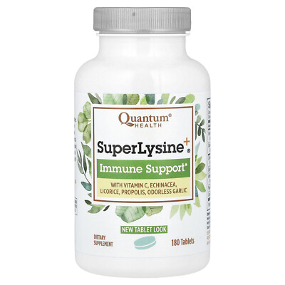 Quantum Health Super Lysine  Immune System 180 Tablets Milk-Free, No Artificial