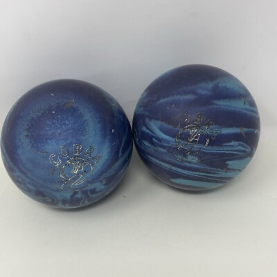 Vintage Blue Swirl Cobra duckpin balls 4.93'' 3lbs 8oz