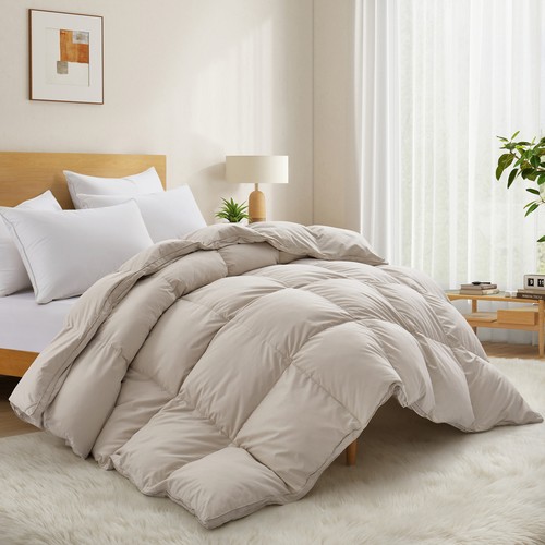 Soft Extra Winter Warm Down Comforter Gusseted Fluffy, King or Queen Bed Blanket