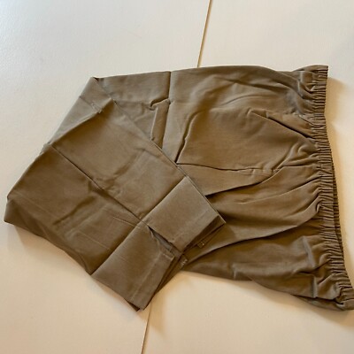 Lane Bryant K2 Khaki Pants Elastic Waist Split Leg Tan 