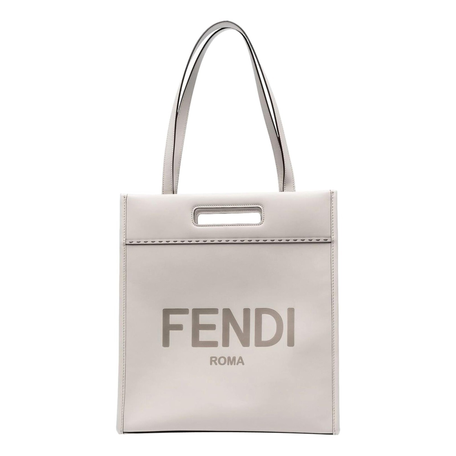 Fendi Roma Ghiaia White Calf Leather Tote Bag NEW | eBay