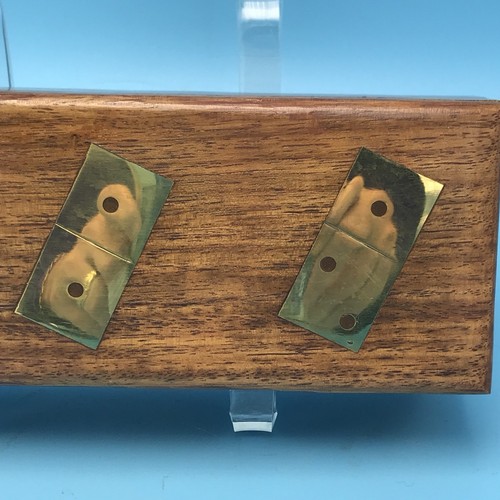 Domino Game, Dominoes in Precious wood Box with Brass Marquetry 8