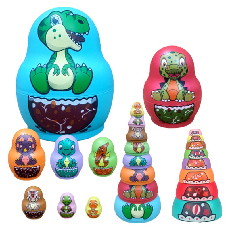 Russian Nesting Doll Toys Animal Pattern Nesting Toys Shockproof