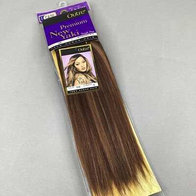 New Yaki 10  C4/30 Brown & Honey Yaki Straight 100% Human Hair Extensions