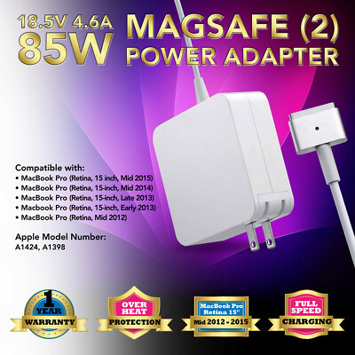 85W Power Adapter Charger for Apple MacBook Pro Retina 15'' 2013 2014 2015