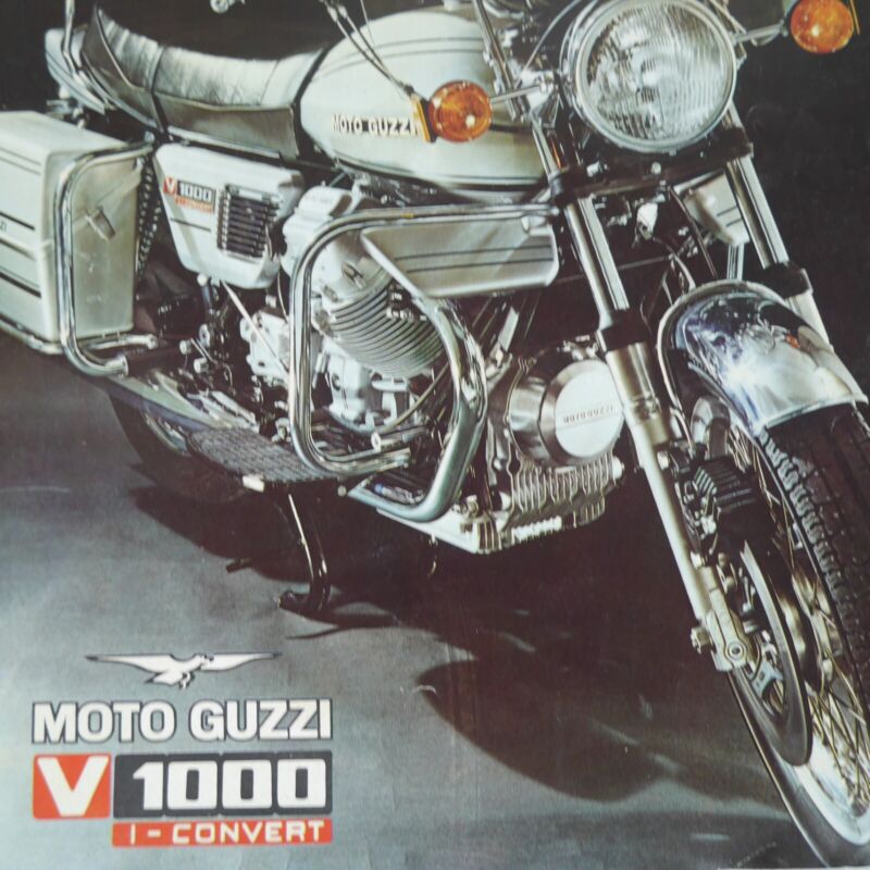 Vintage 1976 Moto Guzzi V1000 I-Convert Print Ad Itallian Motorcycle Motor Bike