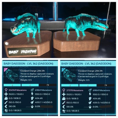 ARK ASCENDED PVE OFFICIAL PAIR BABY DAEODON TRON 40K FOOD   PC/XBOX/PS5