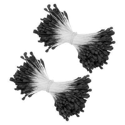 680-Pack 3mm Mini Double Heads Artificial Flower Stamen Pistil [Black]