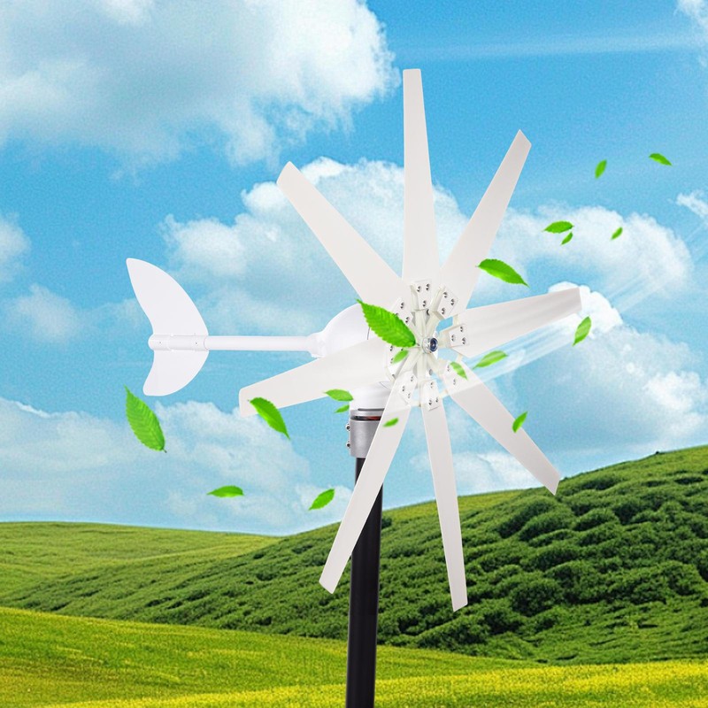 12000W Wind Turbine Generator Kit 8 Blades Windmill 24V Controller
