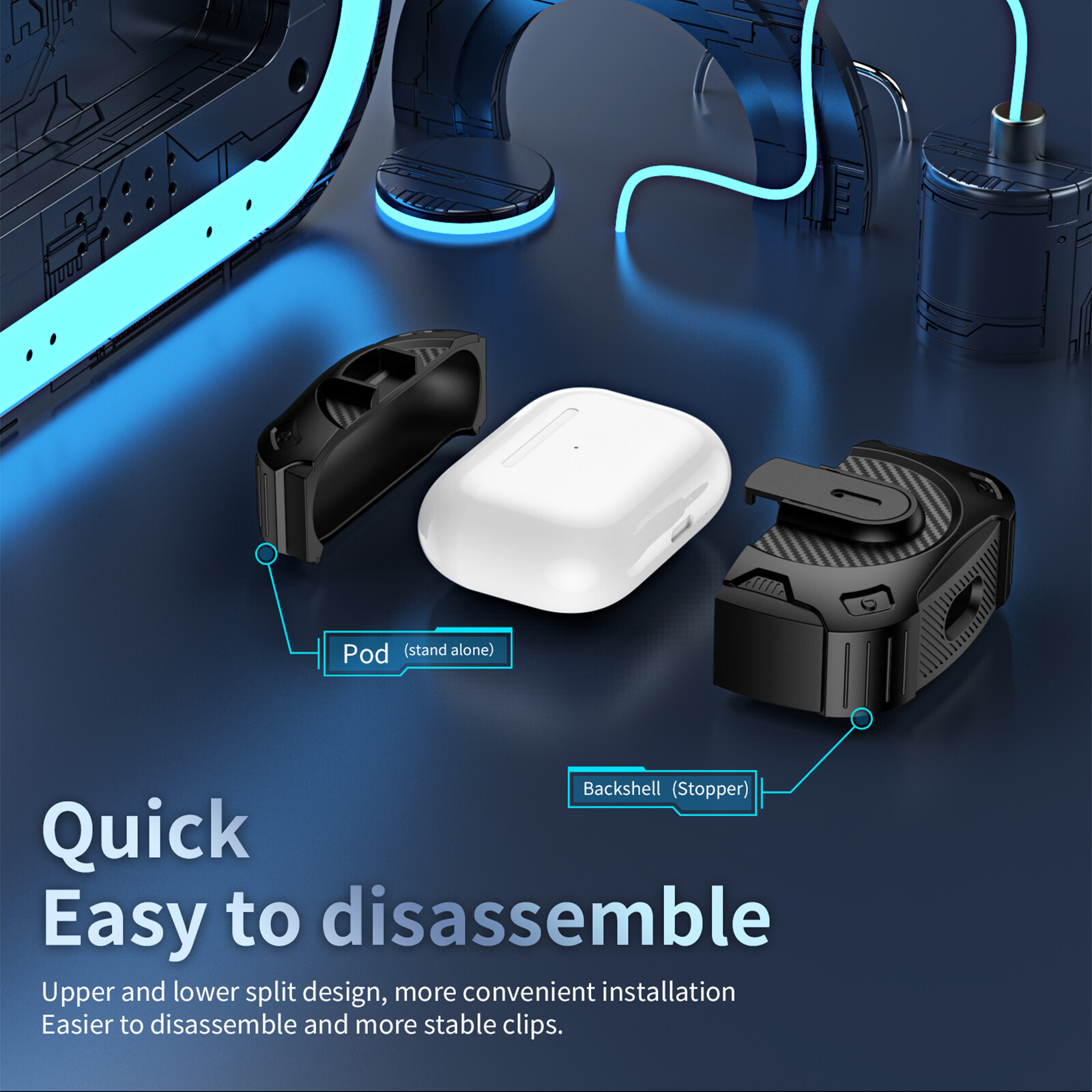 For Apple AirPods Pro 2 1 PC + TPU Case Shockproof Protective