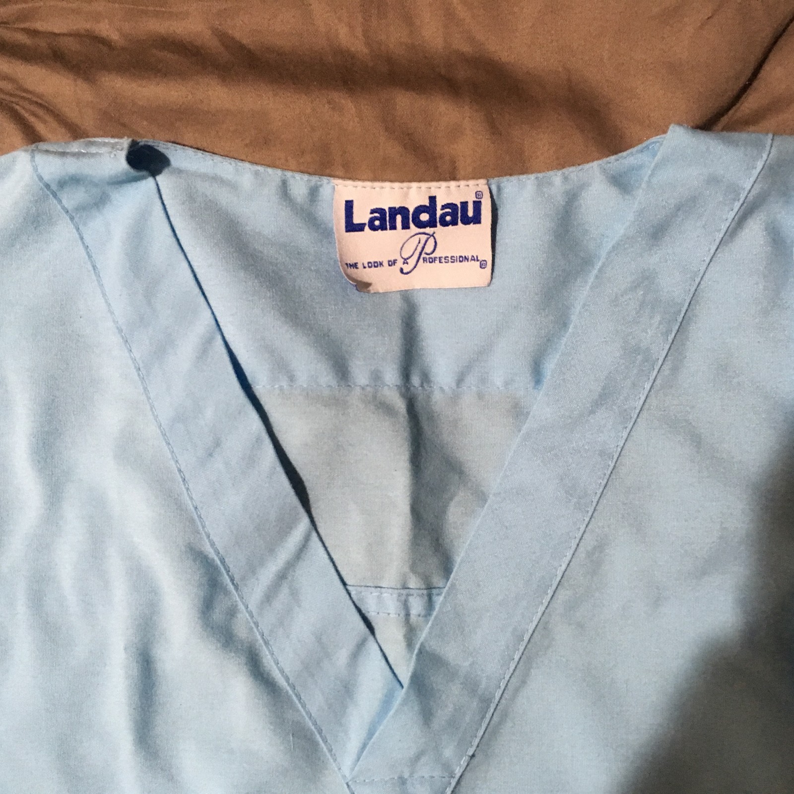 LANDAU SCRUB TOP,  LIGHT BLUE, size M/L, cotton blend,