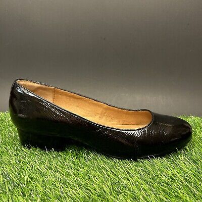 Sofft Belicia Heels Womens 9 W Black Patent Leather Pumps Slip On Casual Work