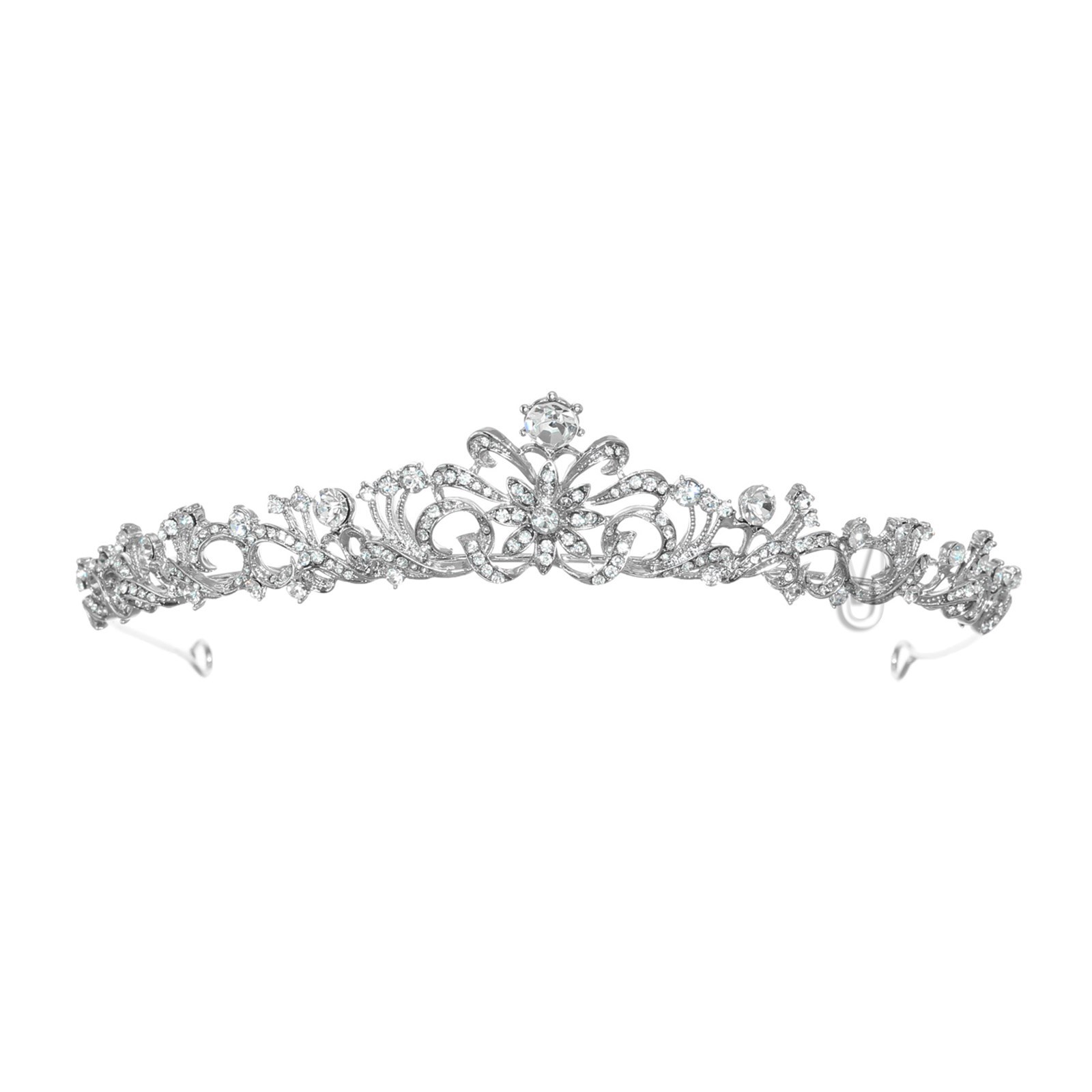 ✧tiara✧ Bridal Floral Rhinestone Crystal Wedding Prom Crown Tiara