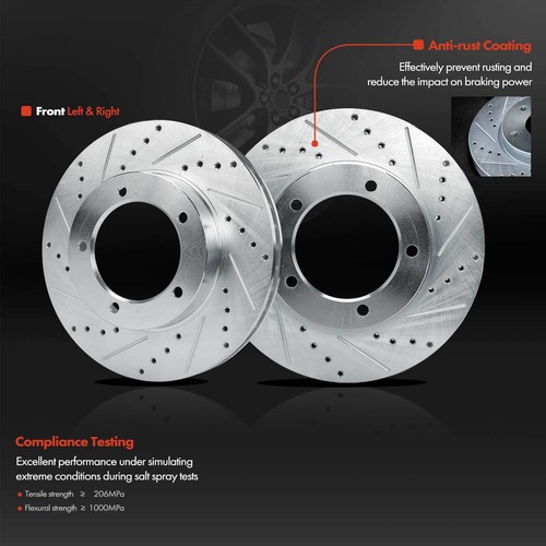 Front Drilled Brake Rotor+Ceramic Brake Pad for Toyota Land Cruiser Lexus LX470