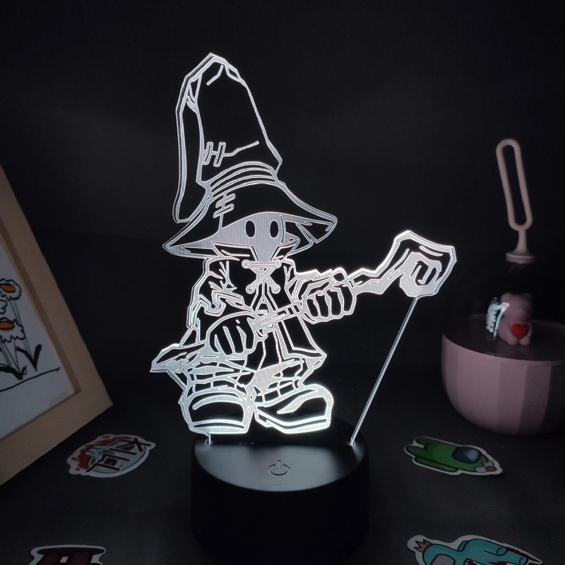 Final Fantasy Game Figure Vivi Ornitier Lava Lamp 3D Led RGB Battery Changing Ni