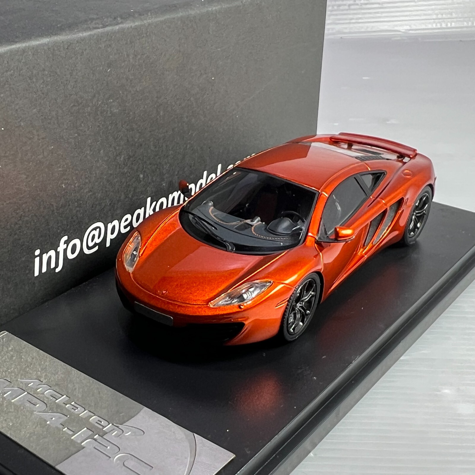 1/43 Peako #4307ORB Mclaren MP4-12C Volcano Orange with 1/43 Peako #4307ORB Mclaren MP4-12C Volcano Orange with