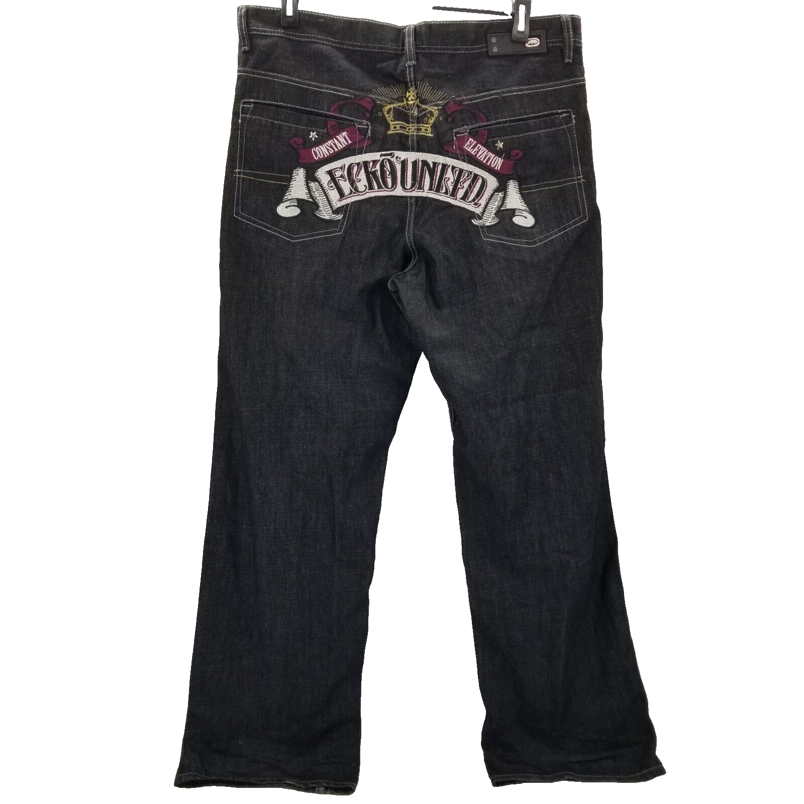【00s ecko unltd】black wide buggy pants ECKO UNLTD Men's Black Baggy Fit Jeans Skater Grunge Y2K