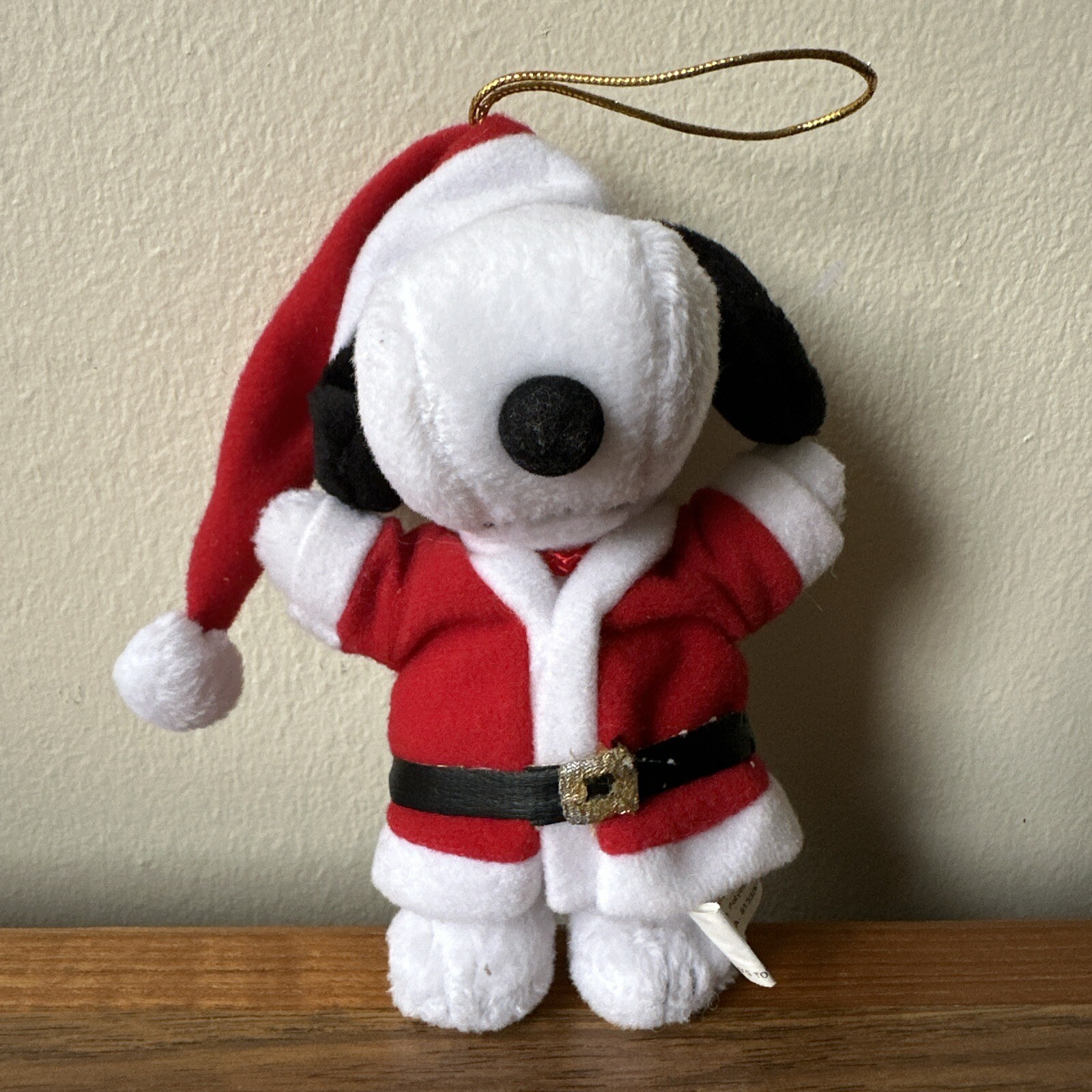 Kurt Adler Snoopy Santa plush Christmas Ornament 6in