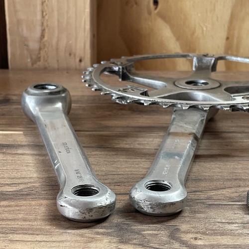 Vintage Bianchi Strada Crankset by Ofmega 144BCD 42T 9/16 170mm with Dust Caps