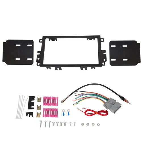 Double Din Stereo Radio Install Dash Kit w Antenna Adapter Wire Harness For GMC