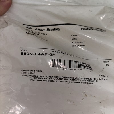 Allen Bradley 889-f4af-6f Four Pin Females 6 Feet Long