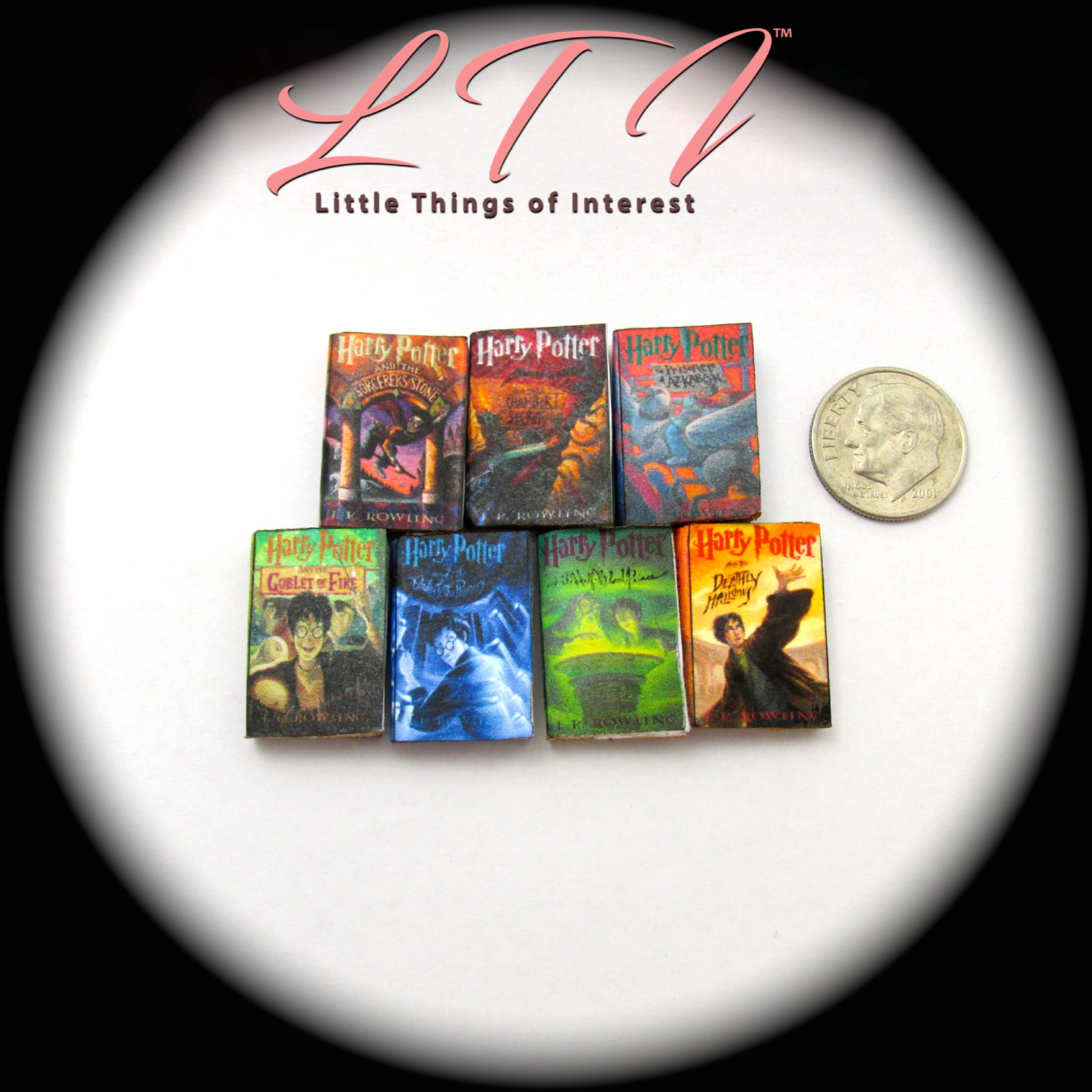 7 HARRY POTTER Miniature Books Dollhouse 1:12 Scale PROP Faux Books Magic 