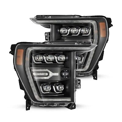 For 21-23 Ford F150 F-150 AlphaRex NOVA Black Housing LED Projector Headlights