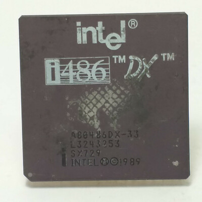 Vintage INTEL i486 DX A80486DX-33 SX729 Intel 1989 CPU