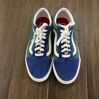 VANS Yacht Club Old Skool Lace Up Yellow Green Blue Sneakers Size 7