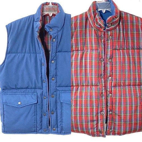 Vintage APL JAK Reversible L Blue/Red Plaid Sleeveless