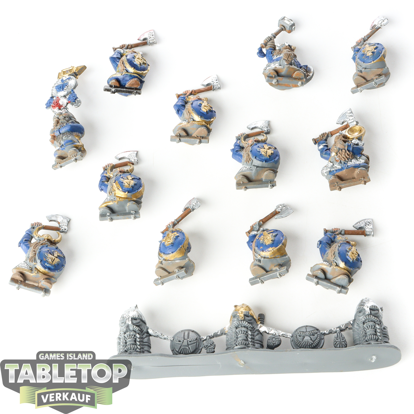 Dwarfen Mountain Holds - 12 Dwarf Warriors - bemalt