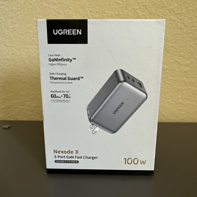 UGREEN Nexode Pro 100W USB C Charger, 3-Port GaN Compact Fast PPS Wall Charger