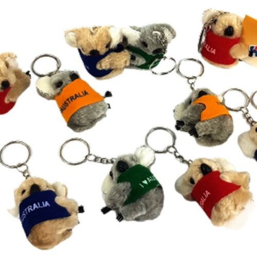 36 Australian Souvenir Keyrings Australia Plush Koala Clip On Key Ring Bulk 