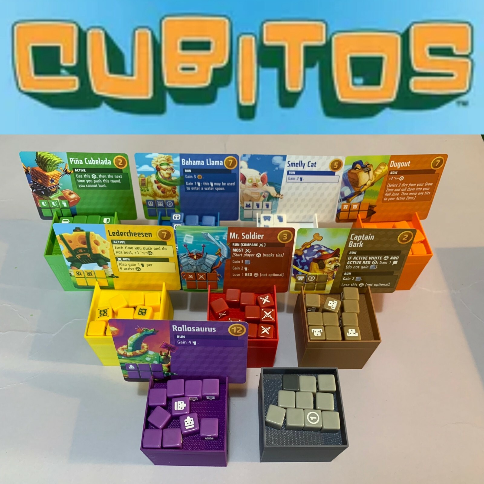 Cubitos Board Game - 3D Printed Storage Cubes With Removable