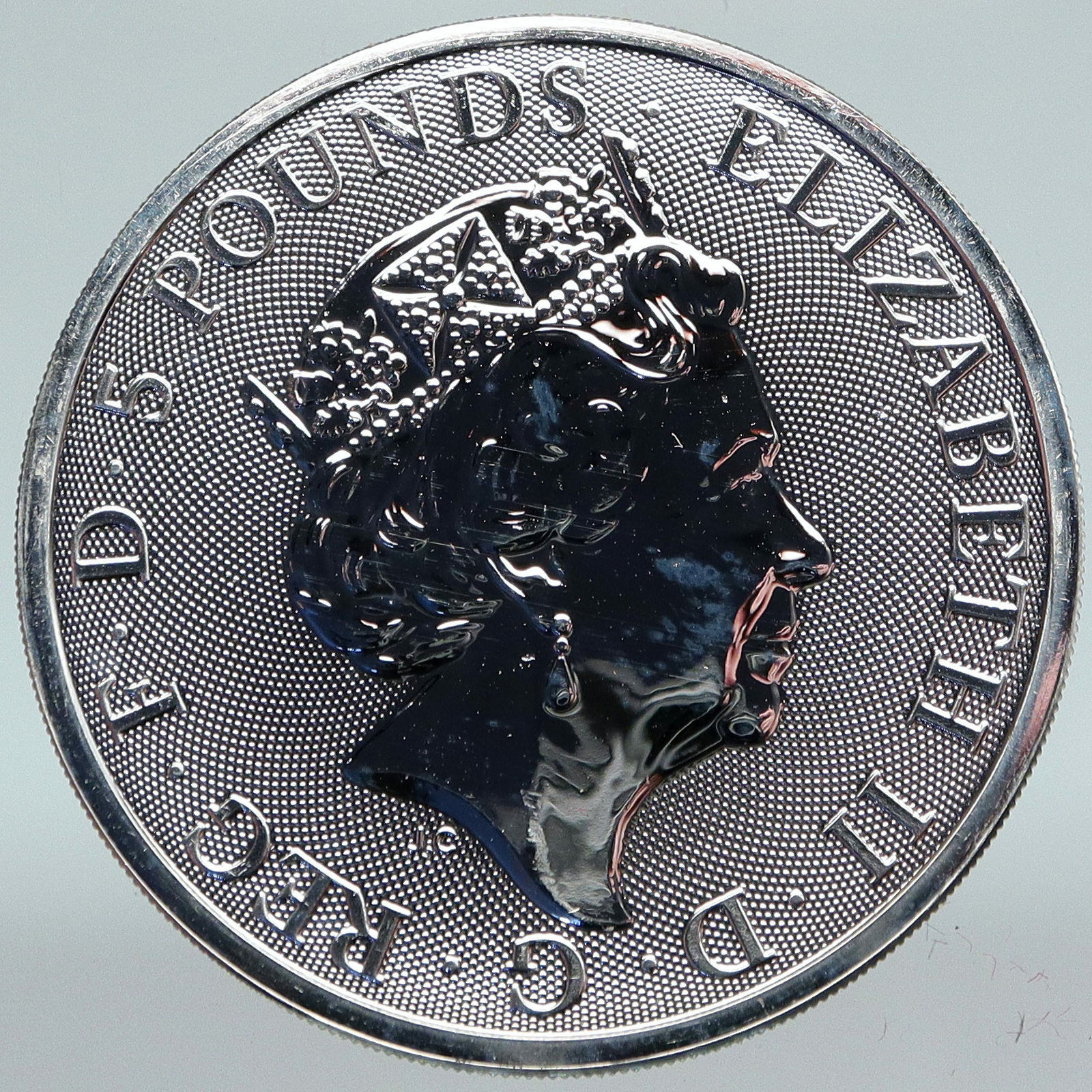 2020 UK Great Britain QUEEN ELIZABETH II Horse BEASTS Silver 2 OZ