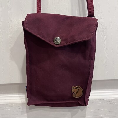 Fjallraven Greenland Pocket Shoulder Bag Purse in Maroon Red