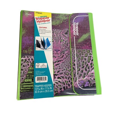 Retro Trapper Keeper Binder Leopard Print & Pockets By Mead