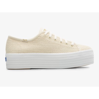 Keds Women Triple Up Metallic Woven Athletic Canvas