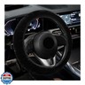 Suvnie Car Fluffy Steering Wheel Cover, 15'' Universal Furry Auto Steering Wheel Protector for Warm Winter, Elastic Non-Slip Car Steering Wheel Cover, Vehicle Interior Decor Accessories (Black)