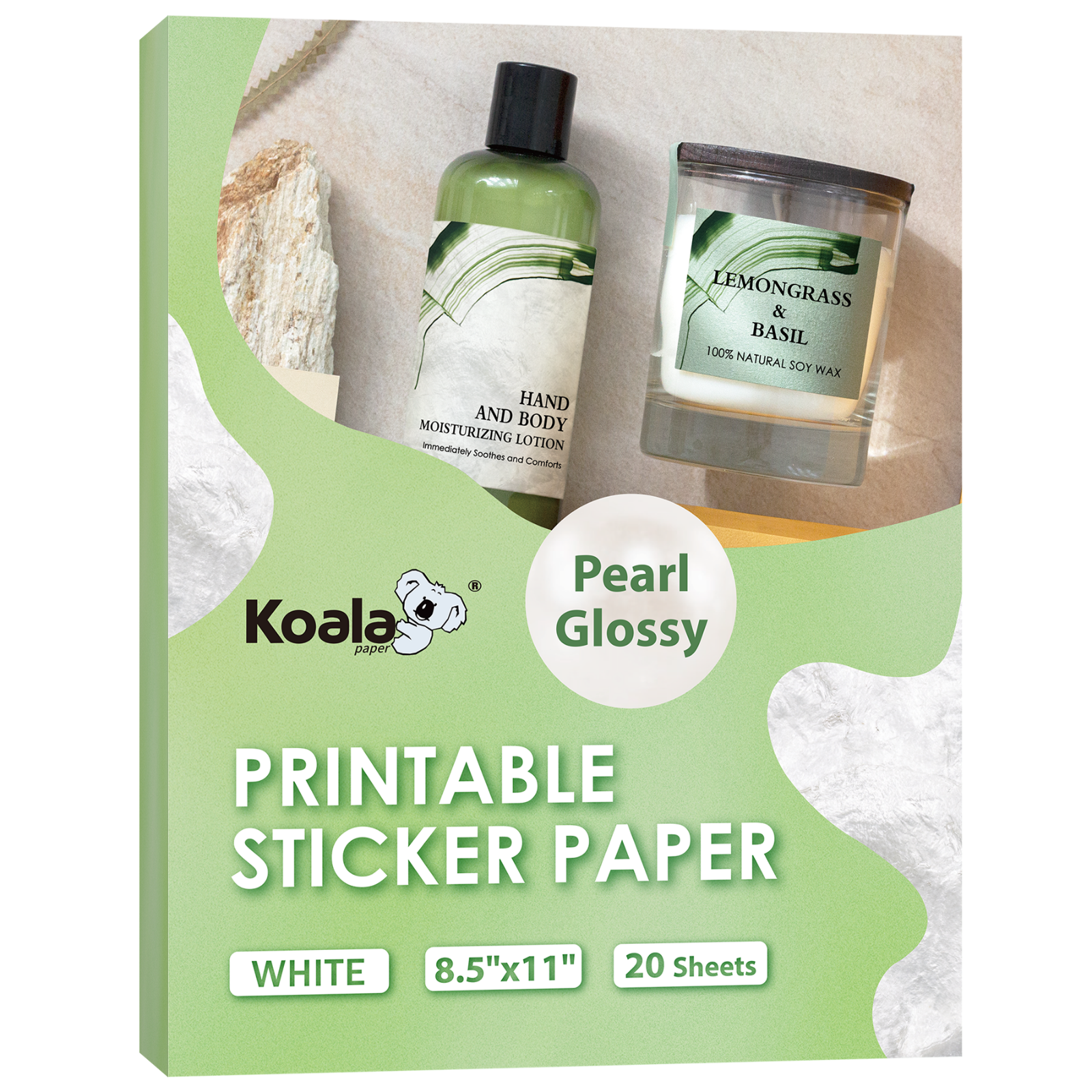Lot Koala Printable Sticker Paper for Inkjet Laser Printers Pearl / Glossy /Gold