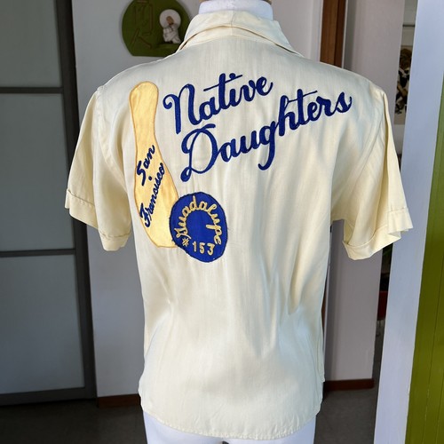 L 黒 50s Weber chain stitch bowling shirt Vintage 1950s Chainstitch Bowling Shirt — MOTH ODDITIES
