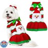 XGDMEIL Dog Christmas Sweater Dress with Leash Hole Turtleneck Xmas Girl Dog Clothes Soft Pet Dogs Outfits Warm Fall Winter Puppy Knitted Pullover for Small Medium Dogs Cats（Red Santa,Large