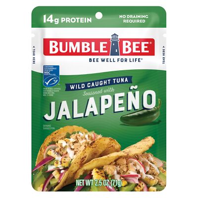 Bumble Bee Jalapeno Seasoned Tuna, 2.5 oz Pouch - Ready to Eat - Wild Caught ...
