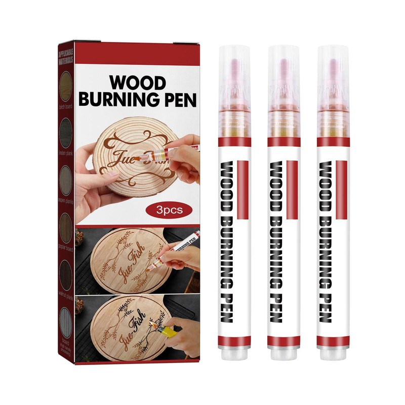 3PCS Safe Scorch Marker Easy Use Safe Chemical Wood Burning Pen For DIY Project