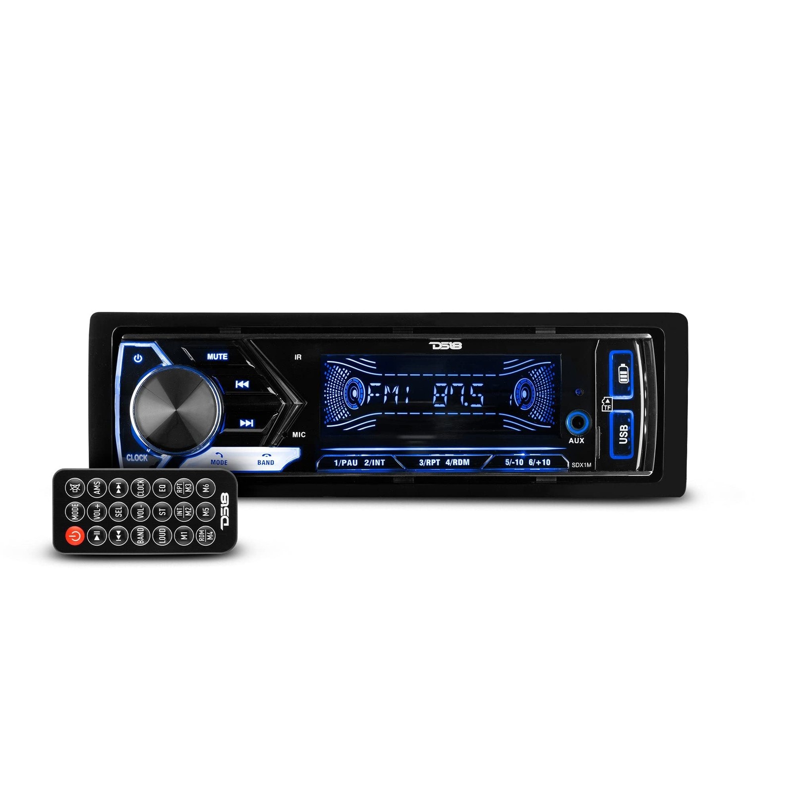DS18 SDX1M Multimedia Car Stereo Built in Bluetooth 7 Volt Preouts- Single Din