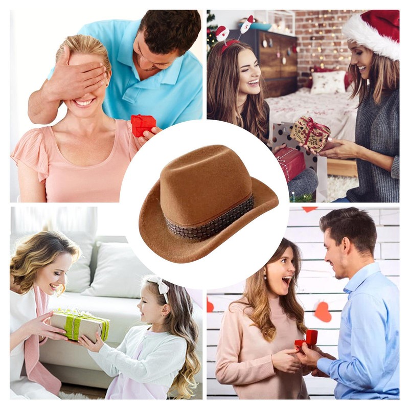 Cowboy Hat Shape Display Gift Box Jewelry Case For Necklace Earring Ring
