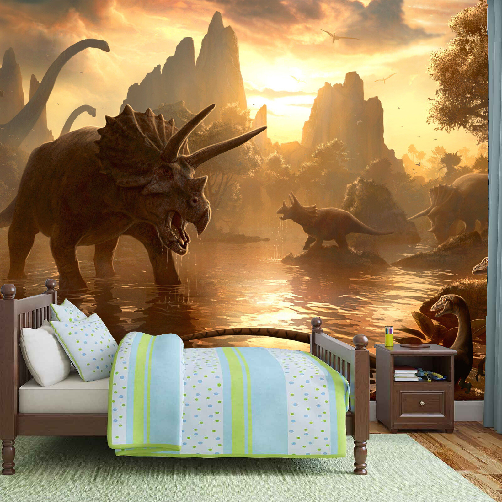 Dinosaur Wallpaper Mural Photo Wall Home Children Room Poster Jurassic Mural