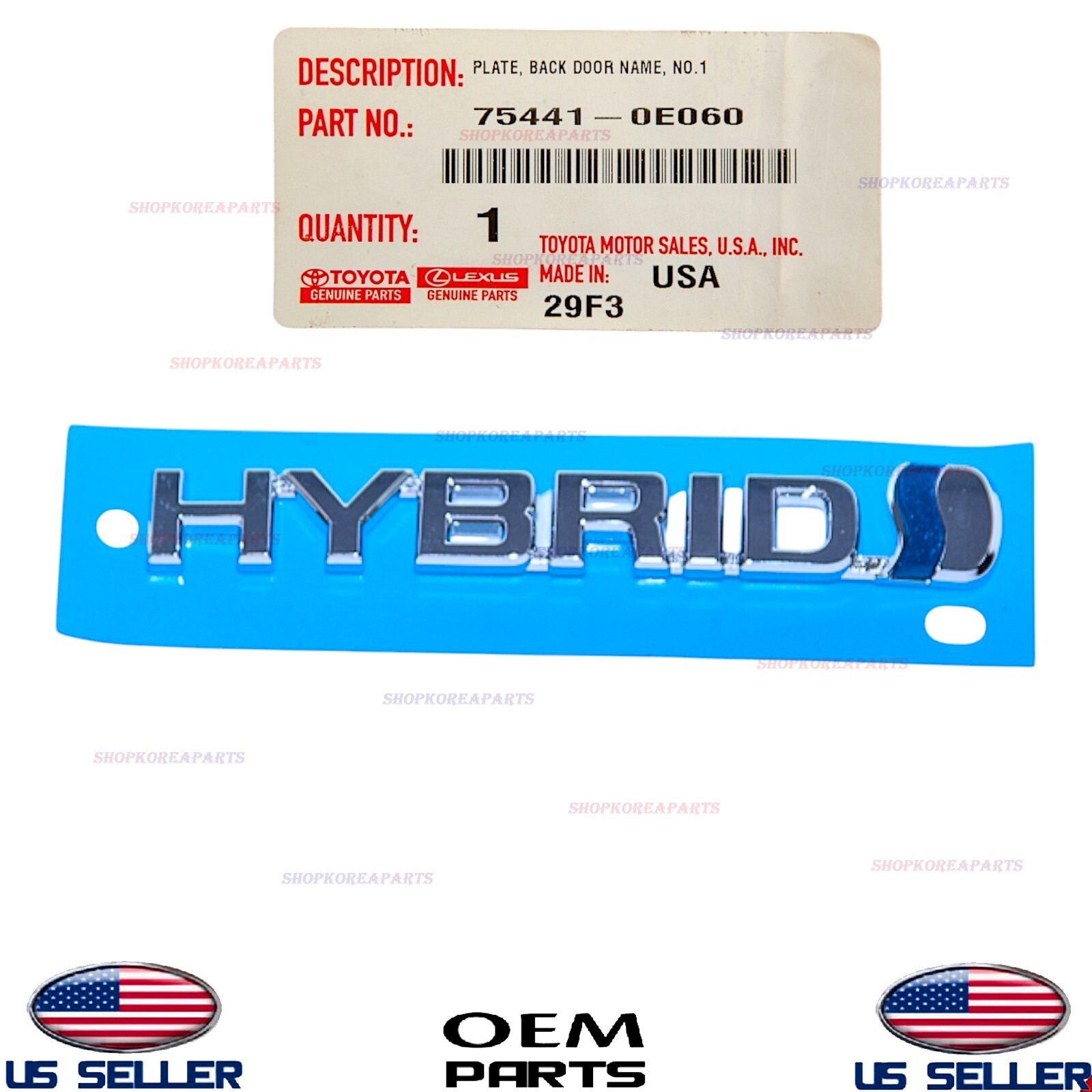 KENJI BIOMASTER , EMBLEM-S Genuine Rear Emblem Logo Symbol ⭐OEM⭐ Highlander HYBRID 2020